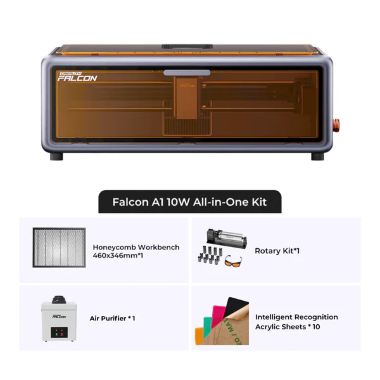 Creality Falcon A1 10W Laser Engraver, 80W Powerful Output, Fully Enclosed