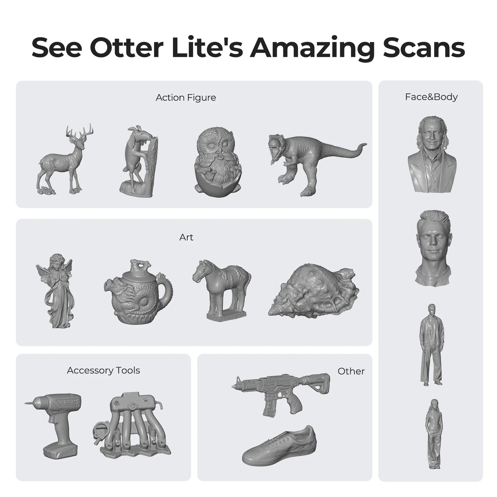 Creality Otter Lite 3D Scanner 0.05mm Wireless Full Color Scan Use