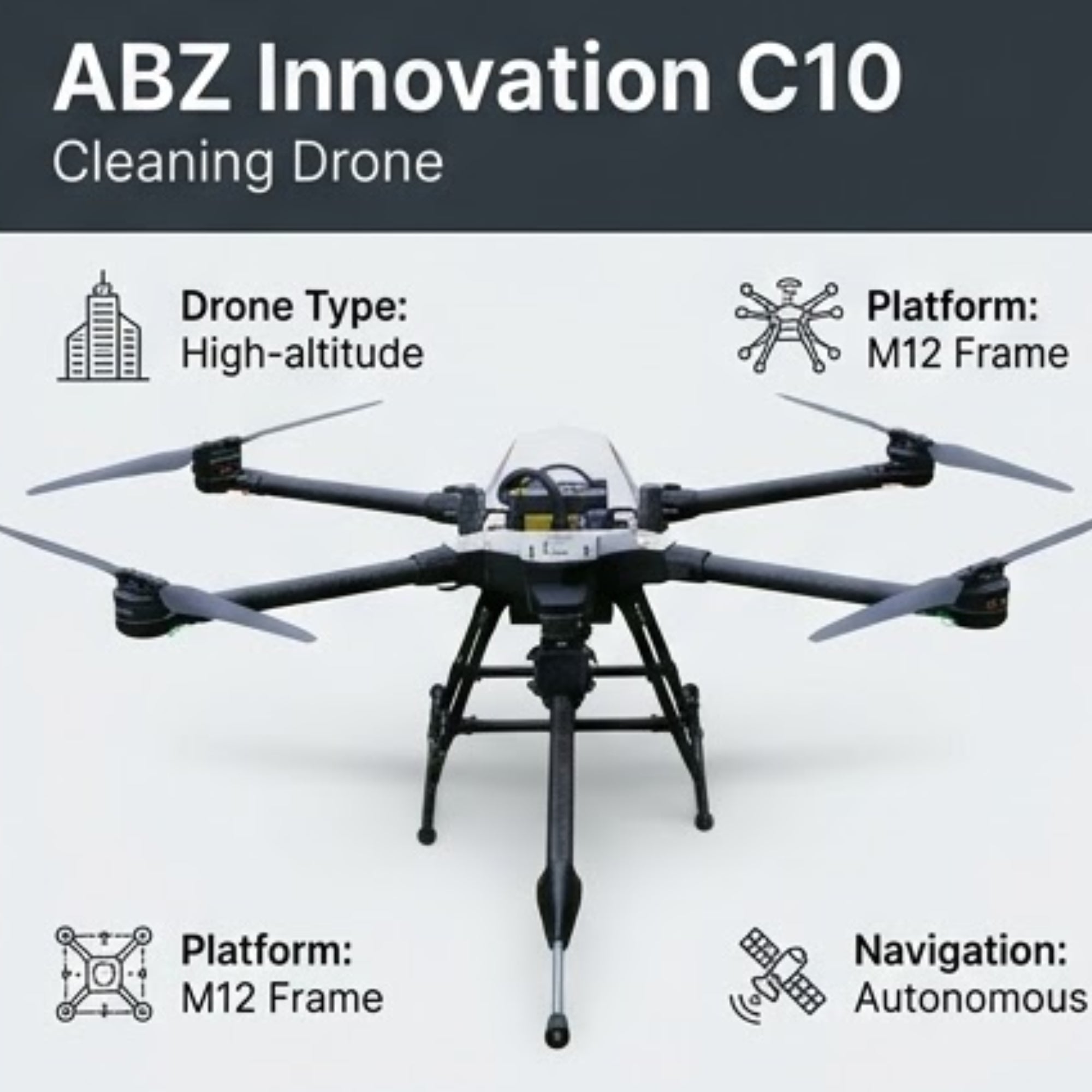 ABZ Innovation C10 Cleaning Drone High Altitude Building Cleaning Use