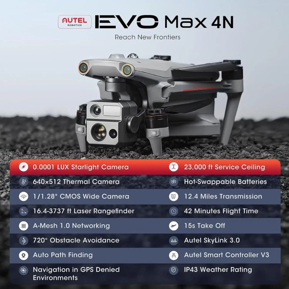 Autel EVO MAX 4N Drone Night Vision Thermal for Security Rescue