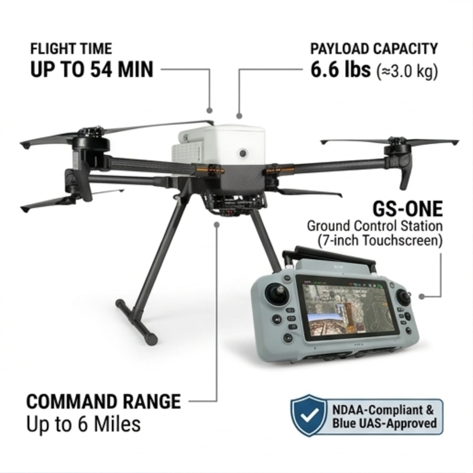 Inspired Flight IF800 Quadcopter with GS-ONE Ground Control Station