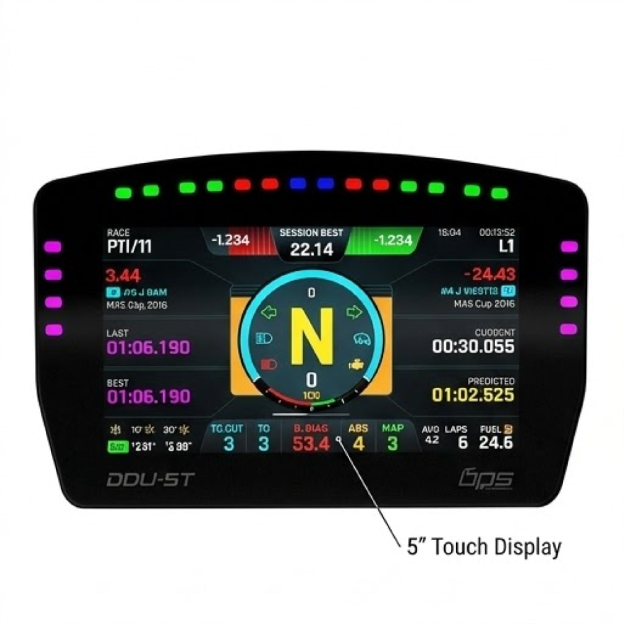 DDU-5T 5” Touch Sim Racing Display SimHub RGB Billet Aluminium Karting