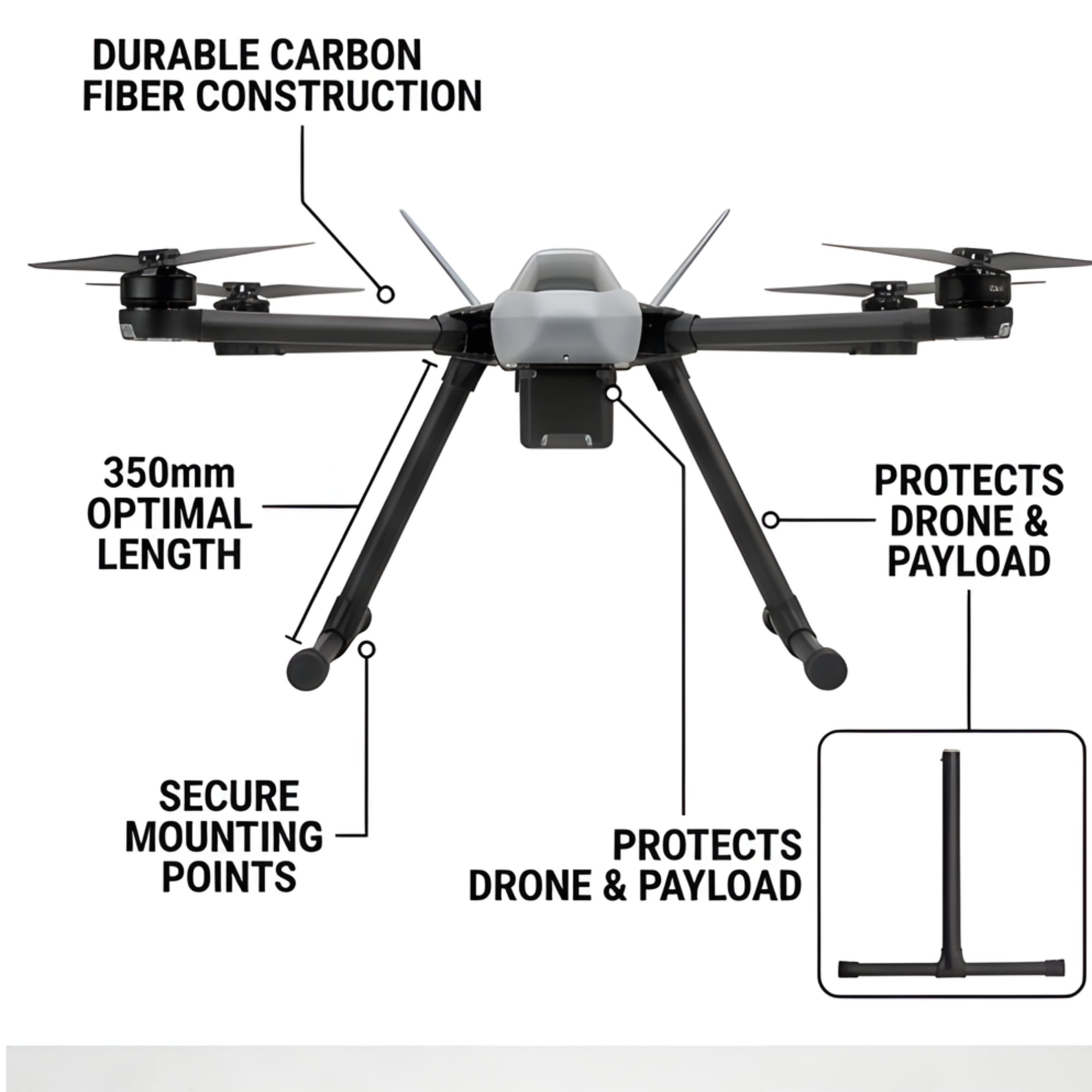 Inspired Flight IF800 Landing Gear Pair - 350mm Drone Accessories