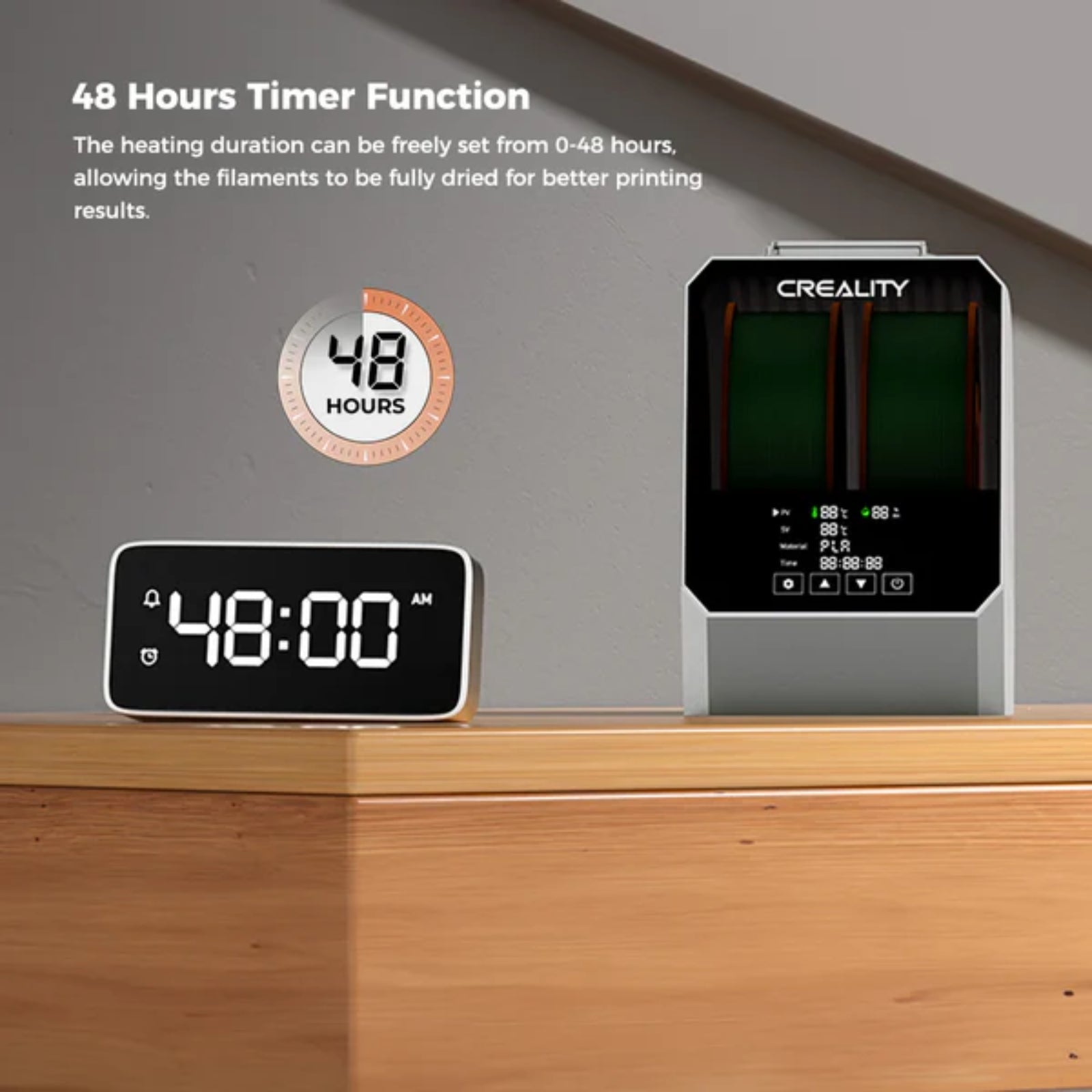 Creality Space Pi Dryer Plus Dual Spool Filament Dryer 360° Hot Air LCD Touch Moisture Control Presets