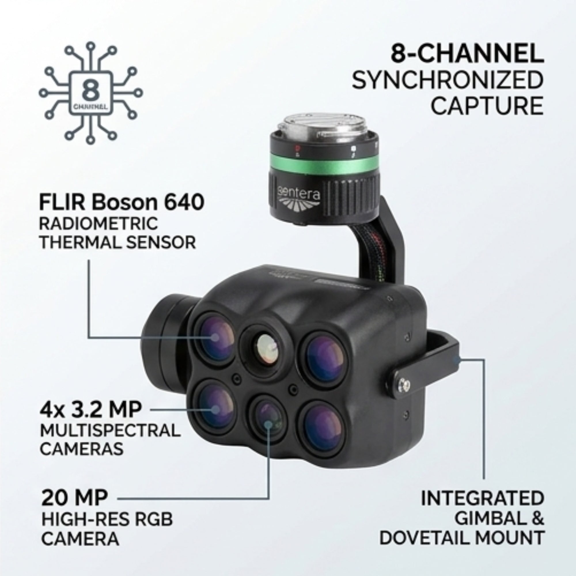 Inspired Flight Sentera 6XT-640R IF1200 Payload - Drone Thermal Imaging System