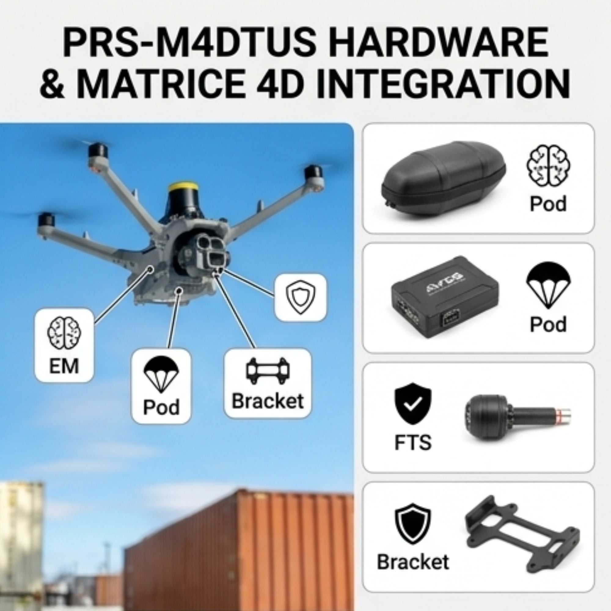AVSS PRS-M4DTUS Payload System - Drone Safety & Flight Over People Kit