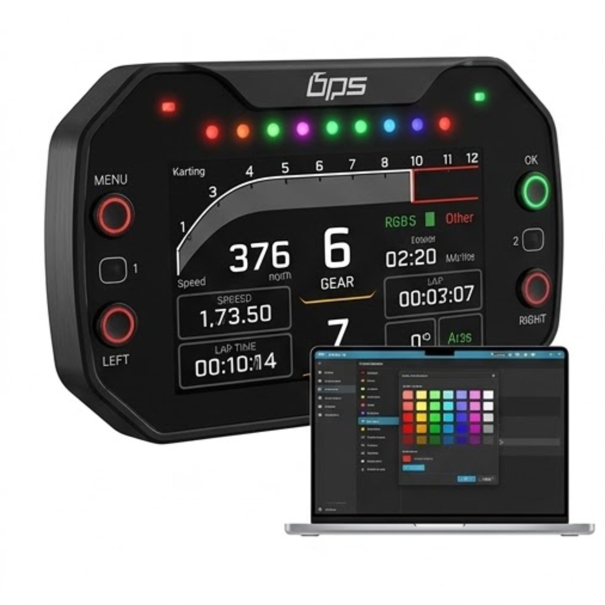 Base Performance KDU-1S 4.3" Touch Karting DDU SimHub RGB Display