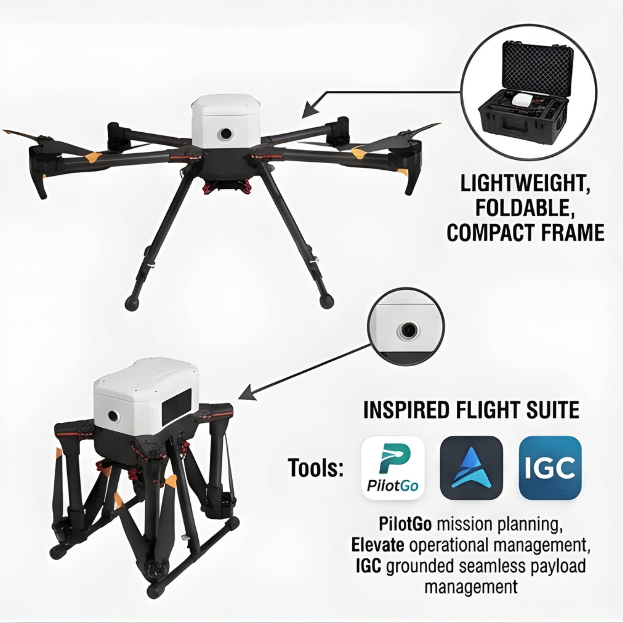 Inspired Flight IF800 TOMCAT Quadcopter with Blue Herelink Ground Control Station