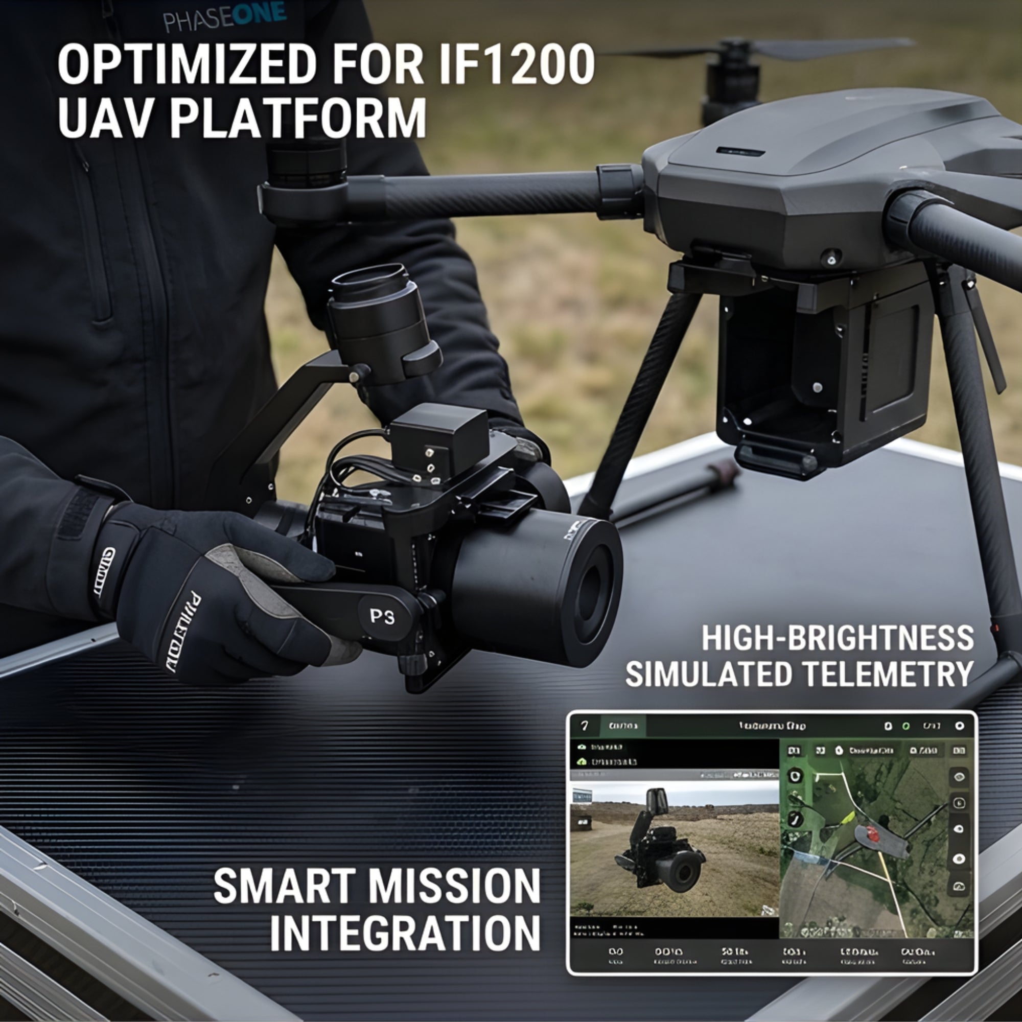 Inspired Flight PhaseOne iXM-100 with RSM 80mm Lens & P3 Gimbal Payload System