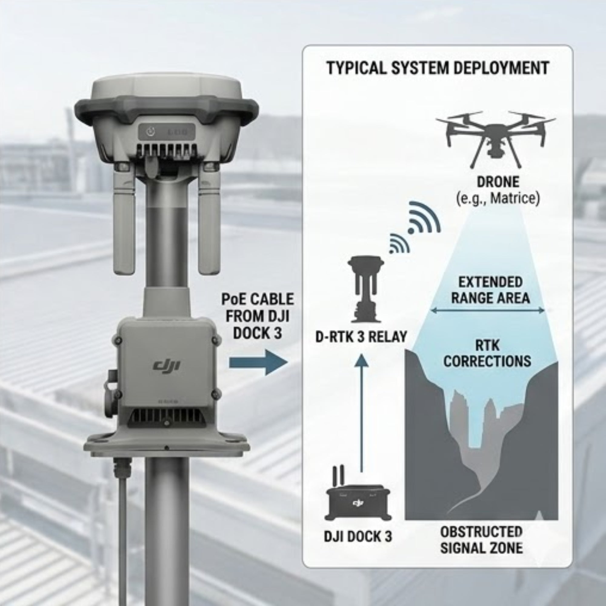 DJI D-RTK 3 Relay Fixed Deployment Version - Drone Positioning System