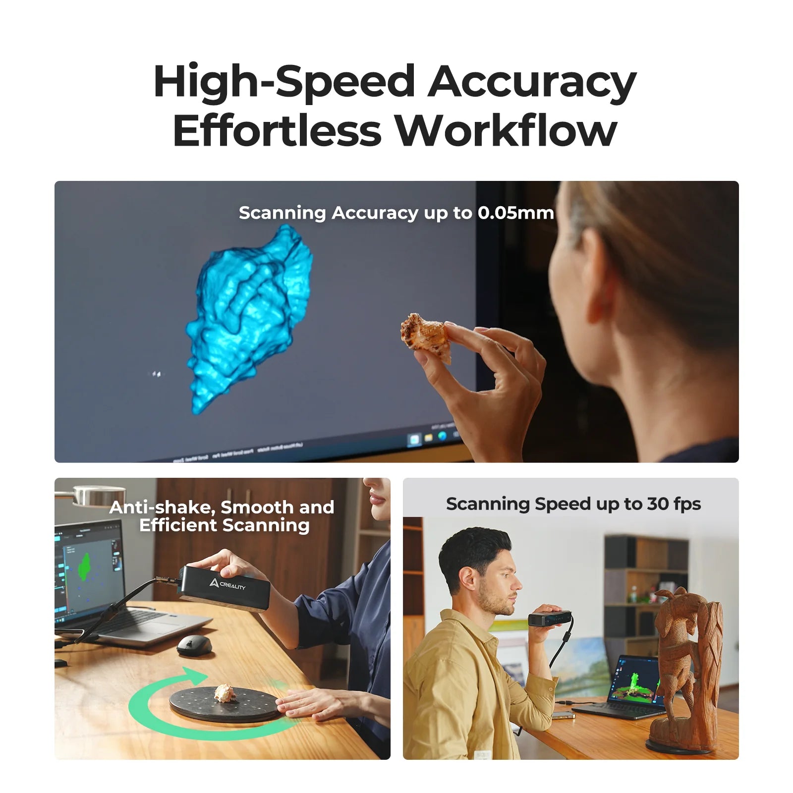Creality Otter Lite 3D Scanner 0.05mm Wireless Full Color Scan Use